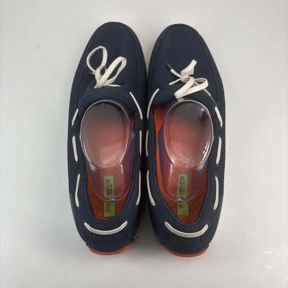 SWIMS Breeze Men's US 11 Navy Slip-On Loafer Boat Deck Shoes Braided Lace Casual